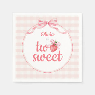 Strawberries Two Sweet 2nd Birthday Napkin