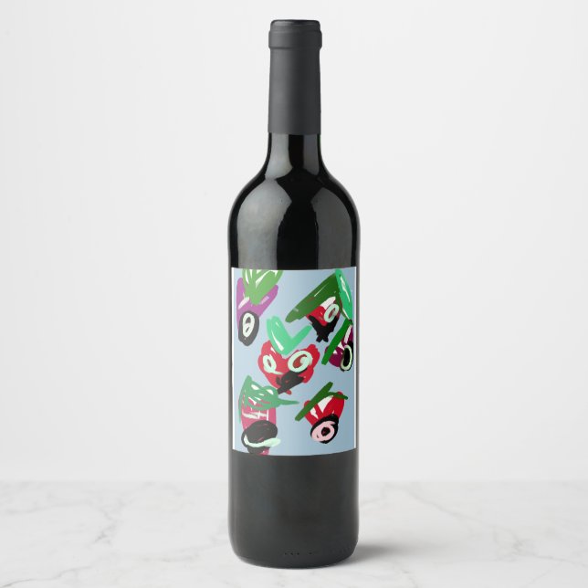 Strawberries Valentine Wine Label (Front)