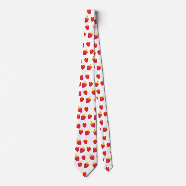 Strawberries vector Drawing  Skull Tie (Front)