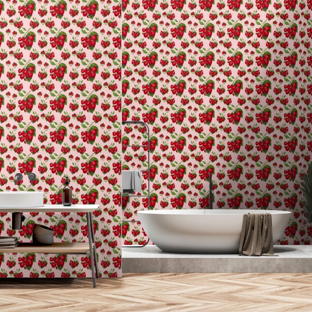 Strawberries Wallpaper (Bathroom)