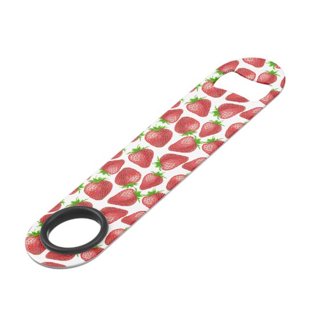 Strawberries watercolor pattern bar key (Front Angled)