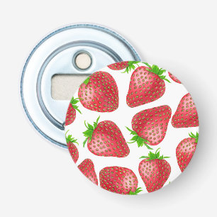 Strawberries watercolor pattern bottle opener