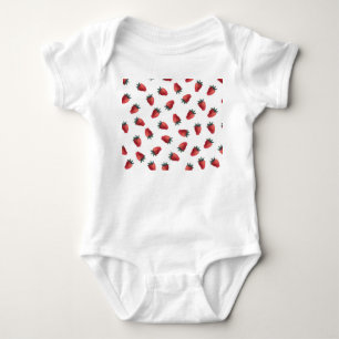 Strawberries Watercolor: Playful Seamless Pattern Baby Bodysuit