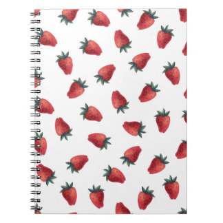 Strawberries Watercolor: Playful Seamless Pattern Notebook