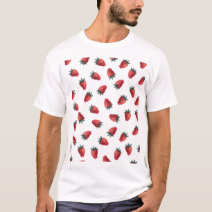 Strawberries Watercolor: Playful Seamless Pattern T-Shirt