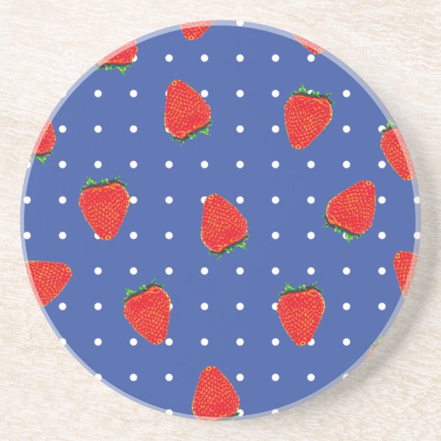 strawberries with dots coaster (Front)