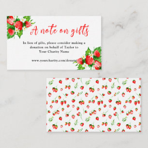 Strawberries with Foliage Birthday A Note On Gifts Enclosure Card