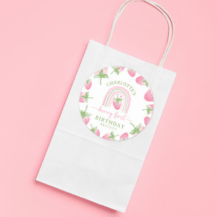 Strawberrry Berry First Birthday Classic Round Sticker