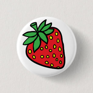 strawberry 1 inch round button