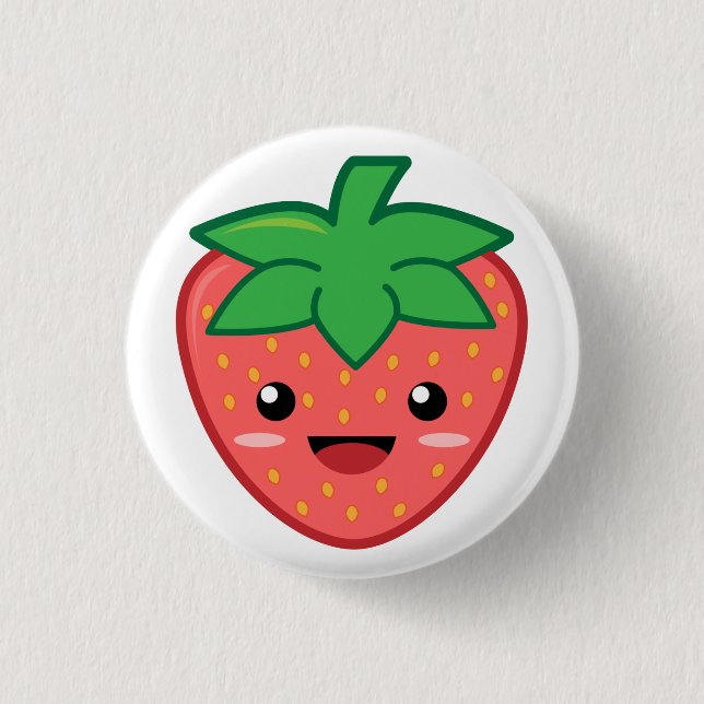 Strawberry 1 Inch Round Button (Front)