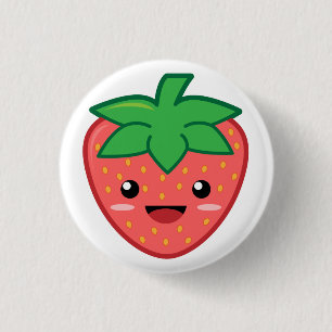 Strawberry 1 Inch Round Button