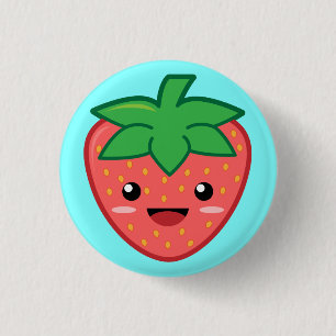 Strawberry 1 Inch Round Button