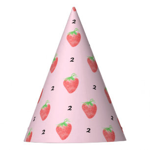 Strawberry 1st 2nd 3rd 4th 5th 6th Birthday Girl Party Hat