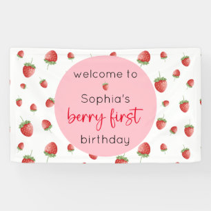 Strawberry 1st Birthday Berry First Banner