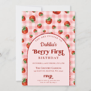 Strawberry 1st Birthday Berry First Birthday Invitation