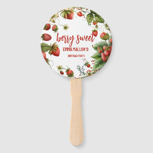 Strawberry 1st Birthday Berry First  Hand Fan