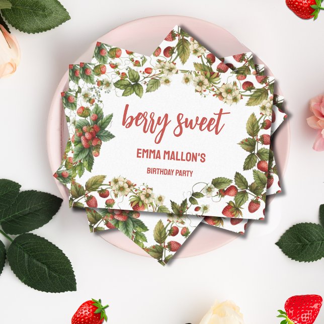 Strawberry 1st Birthday Berry First  Tissue Paper (Creator Uploaded)