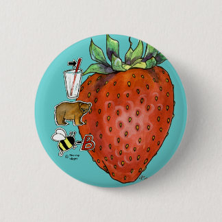 Strawberry 2 Inch Round Button