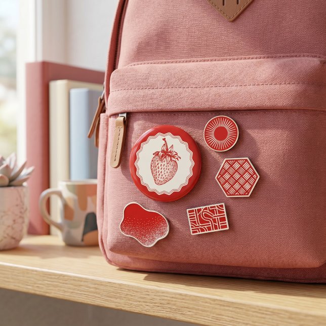 Strawberry 2 Inch Round Button (Creator Uploaded)