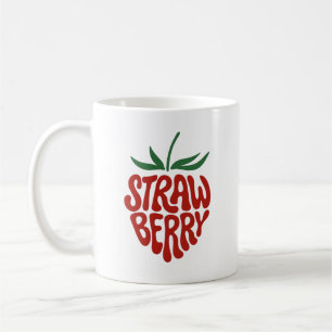Strawberry - Aesthetic Retro Fruit Graphic Design Coffee Mug