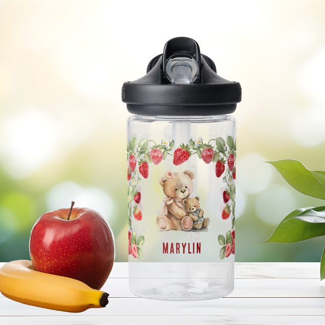 Strawberry and Bear Water Bottle (Creator Uploaded)