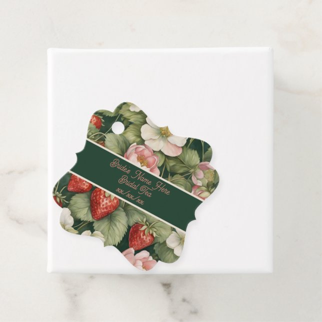 Strawberry and Blooms: Tea cup gift tag (In Situ)
