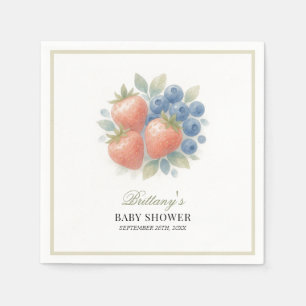 Strawberry and Blueberry Baby Shower Napkin