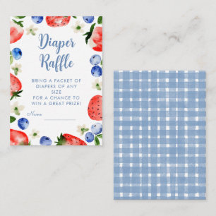 Strawberry and Blueberry Diaper Raffle Enclosure Card