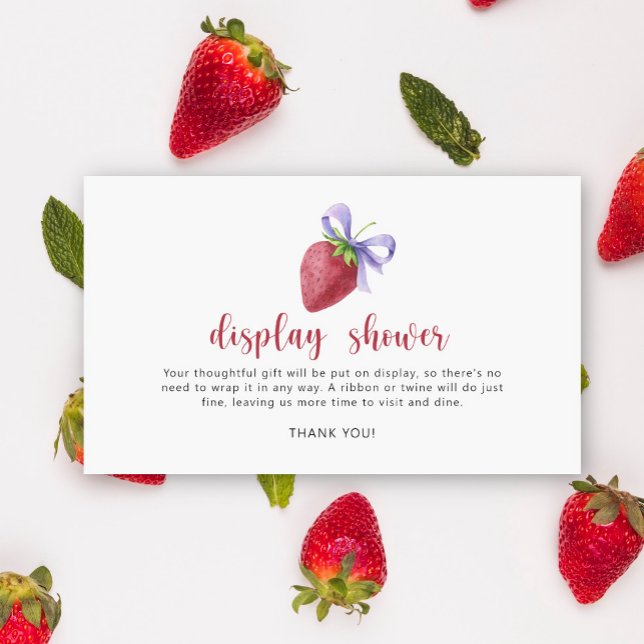 Strawberry and bow - display shower enclosure card (Creator Uploaded)