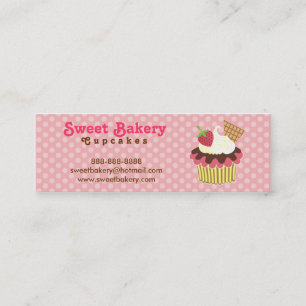 Strawberry and Cream Cupcake Mini Business Cards