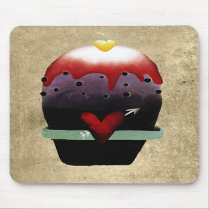 Strawberry and cream cupcake primitive mousepad