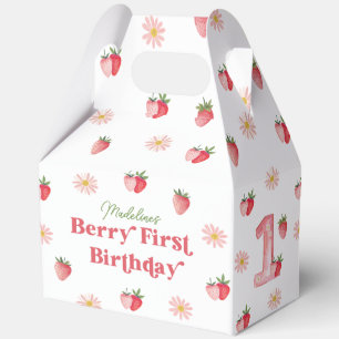 Strawberry and Daisy Berry First Birthday Favor Box