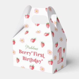Strawberry and Daisy Berry First Birthday Favor Box