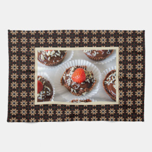 Strawberry and Dark Chocolate Mousse Dessert Kitchen Towel