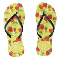 Strawberry and Flower Yellow Pattern Monogrammed