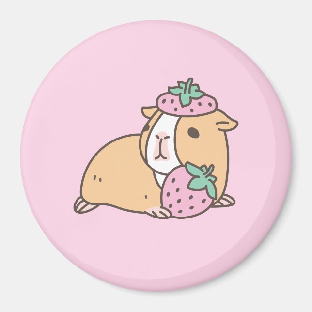 Strawberry and Guinea pig Magnet (Front)