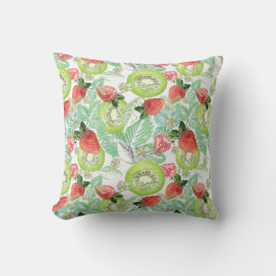 Strawberry and kiwi. throw pillow