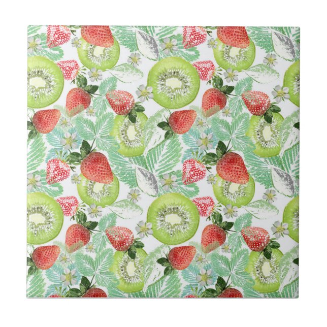 Strawberry and kiwi.  tile (Front)