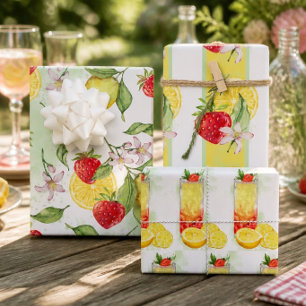 Strawberry and Lemon Wrapping Paper