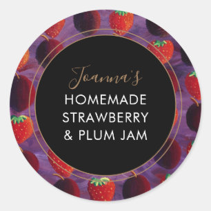 Strawberry and Plum Jam Label