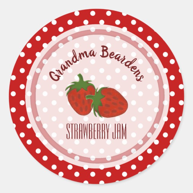 Strawberry And Polka Dot Personalized Labels (Front)