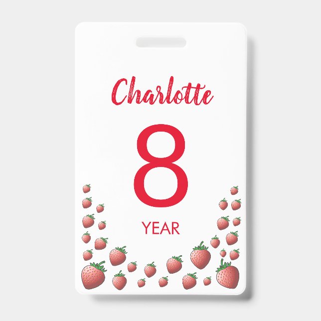 Strawberry and Strawberries Badge (Front)