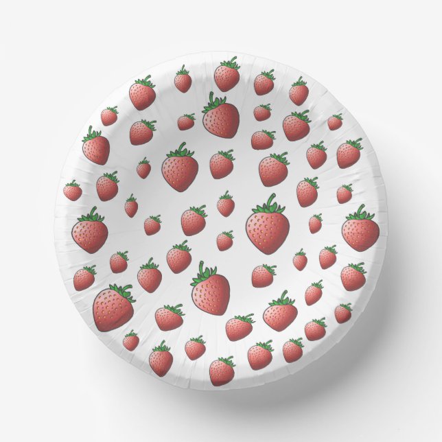 Strawberry and Strawberries Paper Plate (Front)