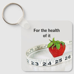 Strawberry and Tape Measure With Quote Keychain