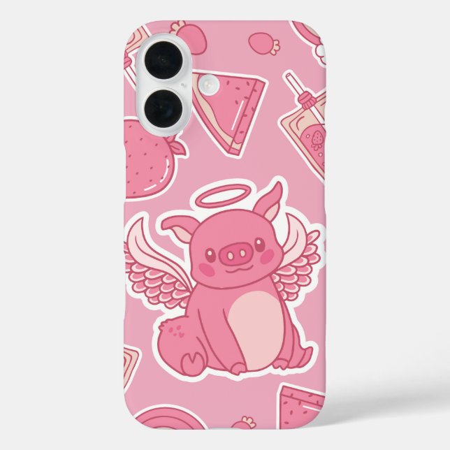 Strawberry Angel Pig Berry Sweet Case-Mate iPhone Case (Back)