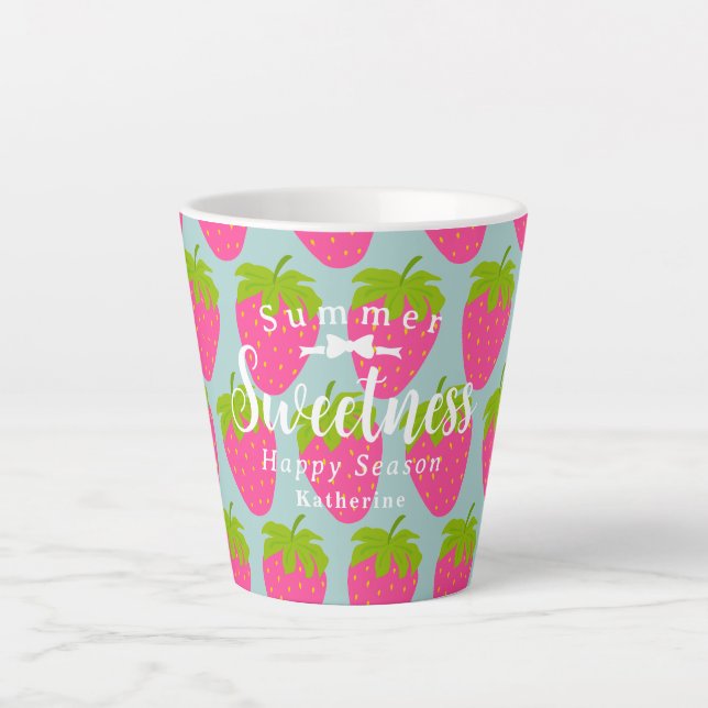 Strawberry Aqua Latte Mug (Front)