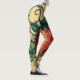 Strawberry Art Design Leggings