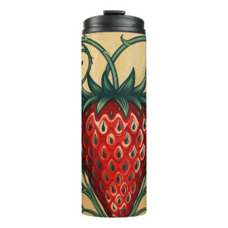 Strawberry Art Design Thermal Tumbler