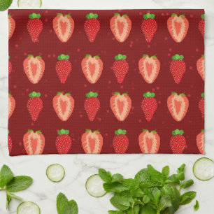 Strawberry Artist Strawberry Easy Drawing Strawber Kitchen Towel