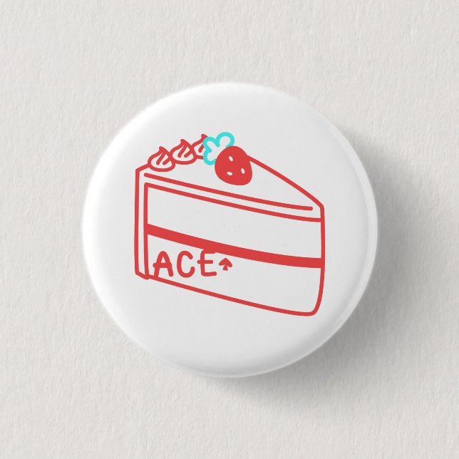 Strawberry Asexual Cake 1 Inch Round Button (Front)